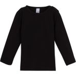 Siyah Basic Çıtçıtlı Uzun Kollu Bebek Tişört - 9 - 12 Ay
