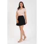 Siyah Basic Etek Kloş Mini Beli Lastikli G084-2 1257G084 - 46 - 5-Siyah