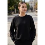 Siyah Basic O Yaka Oversize Kadın Sweatshirt - 97053