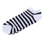 Siyah Beyaz Çizgili Tasarım Unisex Patik Çorap 36-42