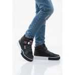 Siyah Beyaz Çocuk Uzun Boğazlı Hi Sneaker Spor Ayakkabı