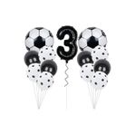 Siyah Beyaz Futbol Top Folyolu Balon Yaş Set, 3 30116699