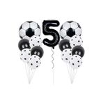 Siyah Beyaz Futbol Top Folyolu Balon Yaş Set, 5 50116699