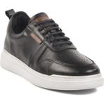 Siyah-Beyaz Hakiki Deri Erkek Sneaker Premium 412 M - Siyah - Beyaz