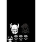 Siyah Beyaz İskelet Sticker Set 12 Parça Telefon, Tablet, Defter, Laptop Sticker