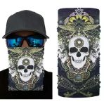 Siyah Beyaz Kafatası Baskılı Boyunluk (Baf,bandana) 28X45 cm