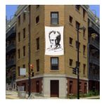 Siyah-Beyaz Mustafa Kemal Atatürk Silüeti Poster Dış Cephe Bayrak -200x300cm - 2x3metre