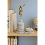Siyah & Beyaz Seramik Vazo, Tealight Mumluk ve Dekoratif Tepsi Seti - Beyaz Minimal Tasarım