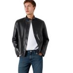 Siyah Biker Ceket Slim Fit/Dar Kesim 0110789-71379