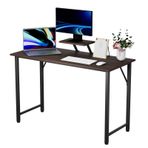 Siyah bilgisayar masası 100x50x75cm ergonomik yazı masası monitör standı Metal çerçeve ev ofis çalışma oyun mobilyaları ahşap kaplama şık tasarım
