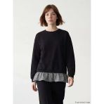 Siyah Bisiklet Yaka Ekose Kadın Sweatshirt Tunik