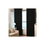 Siyah Blackout Ikili Karartma Perde Pilesiz Düz Dikim – Işık Geçirmez, Tam Karanlık Etkisi, Modern ve Şık Tasarım+Bağlama Kuşağı +Yıkama Torbası Hediyelil - 130 x 200 cm