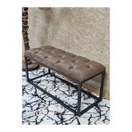 Siyah Boyalı Diktörtgen 100 Cm X 40 Cm Oturak Puf - Bench - Makyaj Oturağı - Oturak Kahverengi Renk 100 X 40 Boyut/Ebat