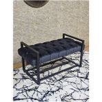 Siyah Boyalı Metal 80 cm Puf Bench - Antre Puf - Hol Bench - Puf - Oturak - Bench Füme Renk 90 x 45 Boyut/ebat - Renkli