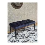 Siyah Boyalı Tel Ayaklı 90 Cm Puf Bench - Puf - Bench - Kasalı Oturak - Oturak - Yatak Ucu Puf Füme Renk 90 X 41 Boyut/Ebat