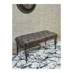Siyah Boyalı Tel Ayaklı 90 Cm Puf Bench - Puf - Bench - Kasalı Oturak - Oturak - Yatak Ucu Puf Kahverengi Renk 90 X 41 Boyut/Ebat