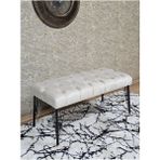Siyah Boyalı Tel Ayaklı 90 cm Puf Bench - Puf - Bench - Kasalı Oturak - Oturak - Yatak Ucu Puf Krem Renk 90 x 41 Boyut/ebat - Renkli