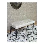 Siyah Boyalı Tel Ayaklı 90 Cm Puf Bench - Puf - Bench - Kasalı Oturak - Oturak - Yatak Ucu Puf Krem Renk 90 X 41 Boyut/Ebat