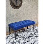 Siyah Boyalı Tel Ayaklı 90 cm Puf Bench - Puf - Bench - Kasalı Oturak - Oturak - Yatak Ucu Puf Mavi Renk 90 x 41 Boyut/ebat - Renkli