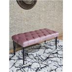 Siyah Boyalı Tel Ayaklı 90 cm Puf Bench - Puf - Bench - Kasalı Oturak - Oturak - Yatak Ucu Puf Pembe Renk 90 x 41 Boyut/ebat - Renkli