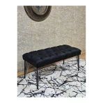 Siyah Boyalı Tel Ayaklı 90 Cm Puf Bench - Puf - Bench - Kasalı Oturak - Oturak - Yatak Ucu Puf Siyah Renk 90 X 41 Boyut/Ebat