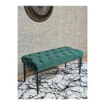 Siyah Boyalı Tel Ayaklı 90 Cm Puf Bench - Puf - Bench - Kasalı Oturak - Oturak - Yatak Ucu Puf Yeşil Renk 90 X 41 Boyut/Ebat