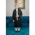 Siyah Buhara Yaka Namaz Elbisesi Erkek Çocuk Cübbe Siyah 5