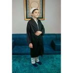 Siyah Buhara Yaka Namaz Elbisesi Erkek Çocuk Cübbe