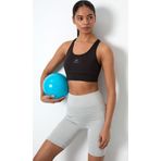 Siyah Çapraz Sırt Detaylı Slim Fit U Yaka Pedli Kadın Spor Büstiyer - 97121