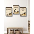 Siyah Çerçeve Görünümlü 3 Parça Sabır Şükür Dua Duvar Dekoru Salon Oturma Yatak Odası Için Mdf Tablo - 20x30 - Renkli