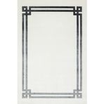 Siyah Çerçeveli Modern Geometrik Etnik Eskitme Desenli Boho Makinada Yıkanabilir Hafif Hav Toz Vermez Leke Tutmaz Kaymaz Taban Dijital Makine Baskı Halı Oturma Odası Salon Yolluk Koridor Mutfak Halısı