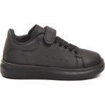 Siyah Cilt Cırtlı Hafif Esnek Unisex Çocuk Spor Ayakkabı 2540-26K P - 000-Siyah
