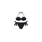 Siyah Çok Dar Kalıp Içi Boş Kap Bikini Takımı