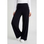 Siyah Comfort Fit Geniş Paça Korsajlı Palazzo Kadın Pantolon - 94681 - XL