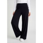 Siyah Comfort Fit Geniş Paça Korsajlı Palazzo Kadın Pantolon - 94681
