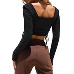 Siyah Crop Bluz Renk 1