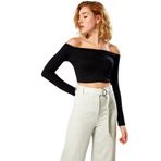 Siyah Crop Bluz Renk 2