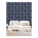 Siyah Damask Desenli Tek Parça Duvar Kağıdı -Isı ve Ses Yalıtımı Yırtılmaz, 200 x 175