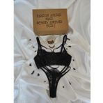 Siyah Dantel İşlemeli Kadın İkili İç Çamaşır Takımı Lingerie 01, Sevgiliye Hediye