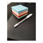 Siyah Defter Siyah Yapraklı Defter - Siyah Sayfalı Defter Beyaz Jel Kalem Renkli Küp Blok 8 X 8 Cm siyahdefterbloknotrenkli