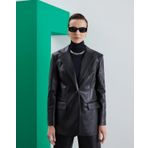 Siyah Deri Blazer Ceket