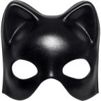 Siyah Deri Görünümlü Kedi Maskesi – Cosplay & Maskeli Balo