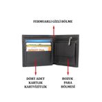 Siyah Deri Kartvizitlik&cüzdan Ehliyet Kimlik Bozuk Ve Banknot Para Bölmeli Kartlık SİYAH