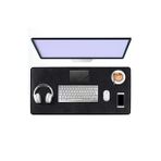 Siyah Deri Mouse Pad Dikişli Kenar Çift Yönlü Kullanım Masa Matı Sümen 90x40 XL