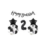 Siyah Doğum Günü Yaş Balon Set, 2