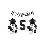 Siyah Doğum Günü Yaş Balon Set, 5