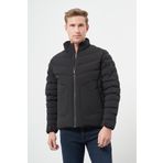 Siyah Dolumlu Hakim Yaka Slim Fit Dar Kesim Klasik Mont 1007245153