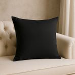 Siyah Duck Kumaş Kırlent Kılıfı Fermuarlı, Su Geçirmez, Dekoratif Yastık Kılıfı - 45 × 45 cm