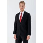 Siyah Düz Gabardin Mono Yaka 2 Düğme 6 Drop Comfort Fit Basic Takım Elbise 1001250010_001
