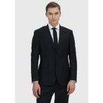 Siyah Düz Modern Fit Yün Karışımlı Takım Elbise - 50 - 6 Drop